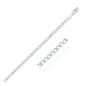 Unbranded 49968-20 Rhodium Plated 3.7mm Sterling Silver Curb Style Cha