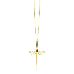 Unbranded 46324-18 14k Yellow Gold Necklace With Dragonfly Pendant Siz