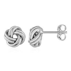 Unbranded 35651 Love Knot Post Earrings In 14k White Gold