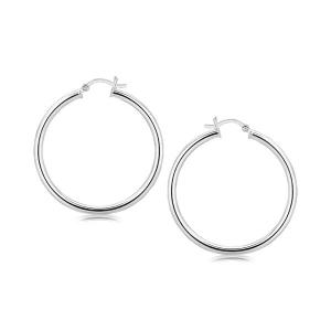 Unbranded 03004 Sterling Silver Rhodium Plated Large Polished Classic 