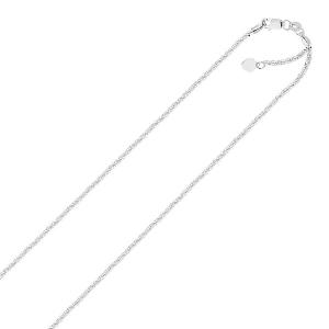 Unbranded 66667-22 14k White Gold Adjustable Sparkle Chain 1.5mm Size: