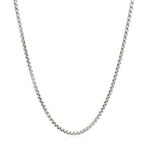 Unbranded 23698-20 Sterling Silver Rhodium Plated Round Box Chain 1.8m