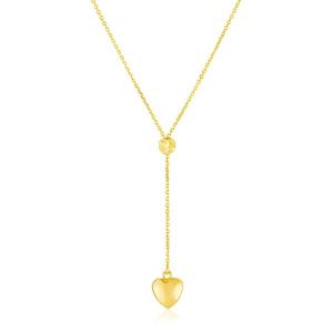 Unbranded 98223-18 14k Yellow Gold Lariat Style Necklace With Heart Si