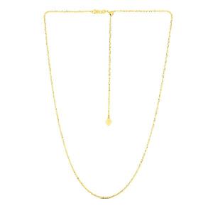 Unbranded 50468-22 14k Yellow Gold Adjustable Sparkle Chain 1.5mm Size