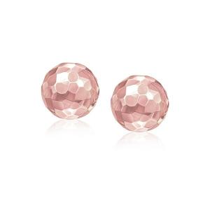 Unbranded 86966 14k Rose Gold Round Faceted Style Stud Earrings