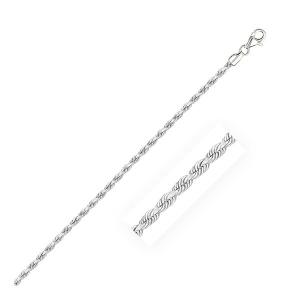 Unbranded 86793-7 2.5mm 14k White Gold Solid Diamond Cut Rope Bracelet