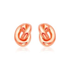 Unbranded 80007 14k Rose Gold Polished Knot Earrings