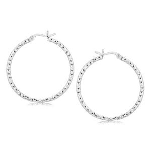 Unbranded 45499 Sterling Silver Rhodium Plated Woven Style Polished Ho