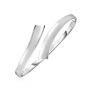 Unbranded 56728 Shiny Bypass Style Bangle In Sterling Silver