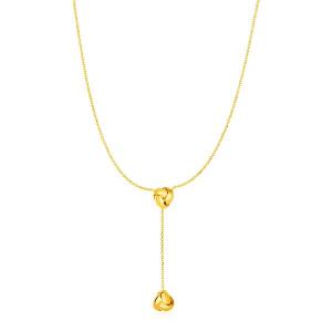 Unbranded 03637-17 Lariat Necklace With Two Love Knots In 14k Yellow G