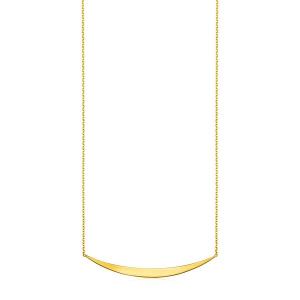 Unbranded 67104-18 14k Yellow Gold Necklace With Polished Curved Bar P