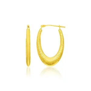 Unbranded 84553 14k Yellow Gold Hoop Earrings In A Graduated Texture S