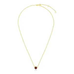 Unbranded 40084-17 14k Yellow Gold 17 Inch Necklace With Round Garnet 