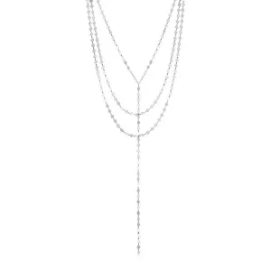 Unbranded 61670-20 Sterling Silver Three Strand Mirror Link Lariat Sty