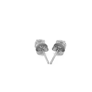 Unbranded 66576 14k White Gold 4mm Faceted White Cubic Zirconia Stud E