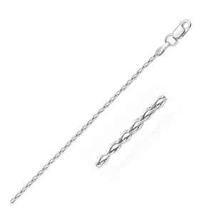 Unbranded 97680-18 Sterling Silver Rhodium Plated Wheat Chain 1.5mm Si