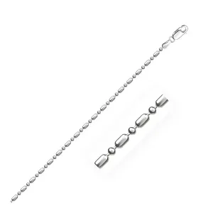 Unbranded 59452-18 14k White Gold Diamond-cut Alternating Bead Chain 1