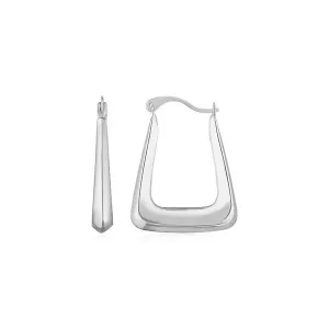 Unbranded 39914 14k White Gold Polished Square Hoop Earrings