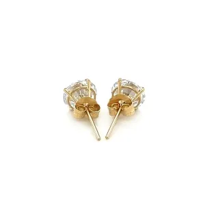 Unbranded 27246 14k Yellow Gold Stud Earrings With White Hue Faceted C