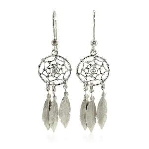 Unbranded 35745 Sterling Silver Dream Catcher Dangle Earrings