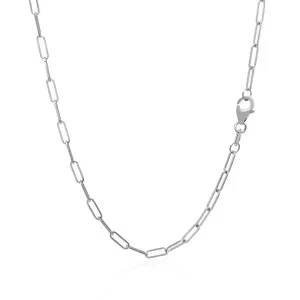 Unbranded 35653-16 14k White Gold Delicate Paperclip Chain (2.1mm) Siz