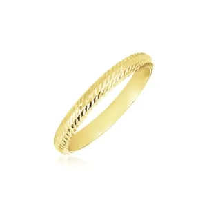 Unbranded 67465-7 14k Yellow Gold Textured Comfort Fit Wedding Band Si