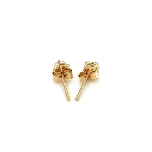 Unbranded 07659 14k Yellow Gold Stud Earrings With White Hue Faceted C