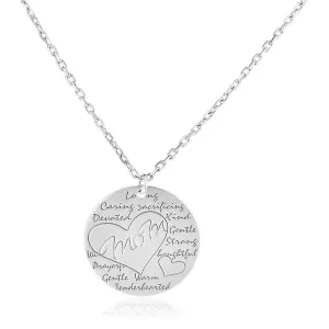 Unbranded 65970-18 Sterling Silver 18 Inch Necklace With Engraved Roun