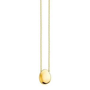 Unbranded 59984-18 14k Yellow Gold Necklace With Rounded Tear Drop Pen