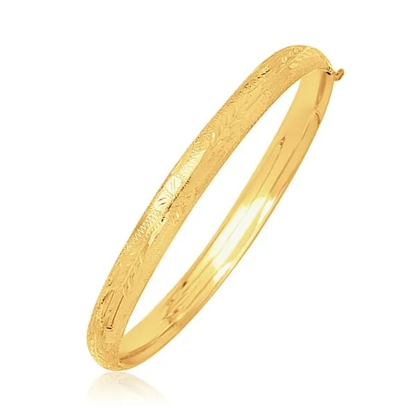 Unbranded 73470-5.5 14k Yellow Gold Dome Motif Children's Bangle With 