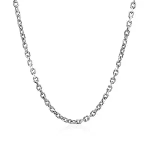 Unbranded 76850-16 2.3mm 14k White Gold Diamond Cut Cable Link Chain S