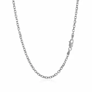 Unbranded 76850-16 2.3mm 14k White Gold Diamond Cut Cable Link Chain S