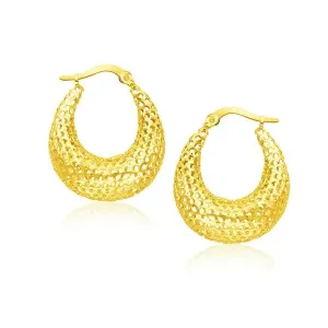 Unbranded 45805 14k Yellow Gold Mesh Style Graduated Hoop Earrings