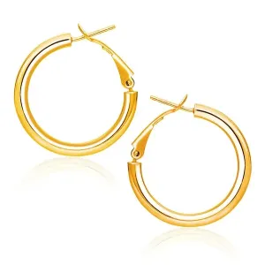 Unbranded 85379 14k Yellow Gold High Polish  Hoop Earrings (0.78 Inch 