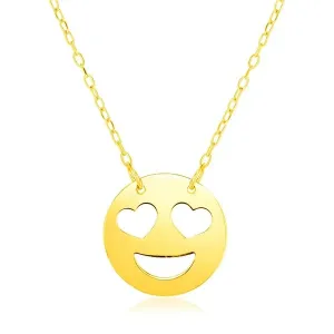 Unbranded 49733-16 14k Yellow Gold Necklace With Love Emoji Symbol Siz