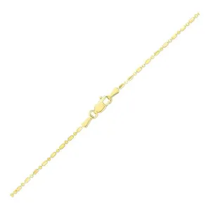 Unbranded 91233-16 14k Yellow Gold Diamond-cut Alternating Bead Chain 