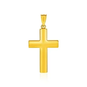 Unbranded 84276 14k Yellow Gold Reversible Textured Cross Pendant