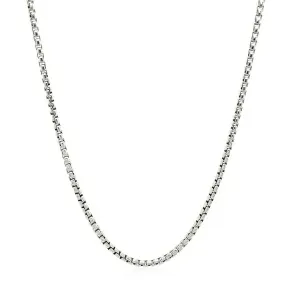 Unbranded 23698-22 Sterling Silver Rhodium Plated Round Box Chain 1.8m