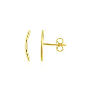 Unbranded 92666 14k Yellow Gold Curve Climber Post Earrings