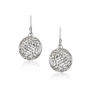 Unbranded 36790 Sterling Silver Round Drop Earrings With Mesh Design