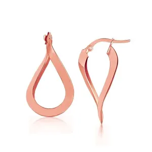 Unbranded 47920 14k Rose Gold Twisted Style Freeform Hoop Earrings