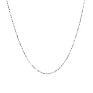 Unbranded 08985-18 14k White Gold Diamond Cut Cable Link Chain 0.8mm S