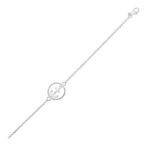 Unbranded 67470-7.25 Sterling Silver Bracelet With Anchor Size: 7.25''