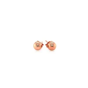 Unbranded 56362 14k Rose Gold Round Stud Earrings (5.0 Mm)