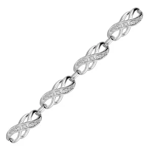 Unbranded 77497-7.25 Sterling Silver Infinity Design Diamond Accented 