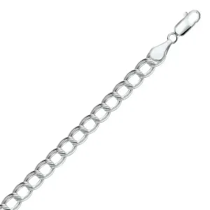 Unbranded 59939-7.25 Sterling Silver Small Ridged Circular Chain Brace