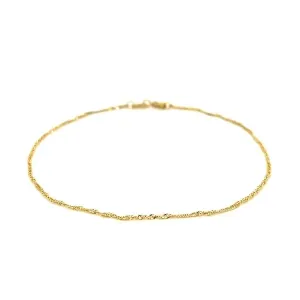 Unbranded 79122-7 14k Yellow Gold Singapore Bracelet 1.0mm Size: 7''