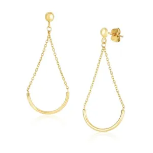 Unbranded 67668 14k Yellow Gold Curved Chain Drop Earrings