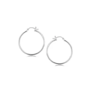 Unbranded 06327 Sterling Silver Thin Polished Hoop Style Earrings With