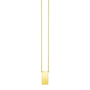 Unbranded 57038-18 14k Yellow Gold Necklace With Polished Bar Pendant 